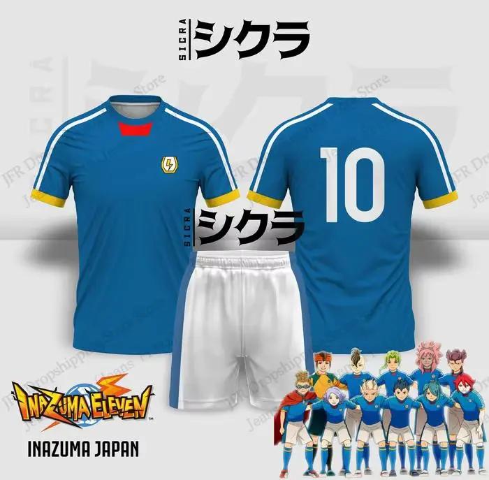 Maillot ensemble maillot Inazuma onze Anime Football impression 3d ensemble hommes mode T-shirt + court 2 pièces Atasan sport survêtement costume enfants