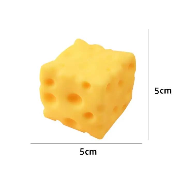 Jouet à presser en forme de fromage de 5 cm, taille extra large, jouet anti-stress en forme de fromage, rebond lent, boule modelable pour adultes, cadeaux, nouveauté 2026