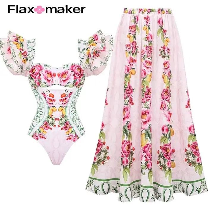 Maillot de bain et jupe à volants