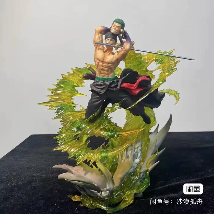 Roronoa Zoro Anime Figure avec lumière, modèle debout, PVC, renforcement, ornement, jouets cadeaux d'anniversaire, 30cm, 1 pièce