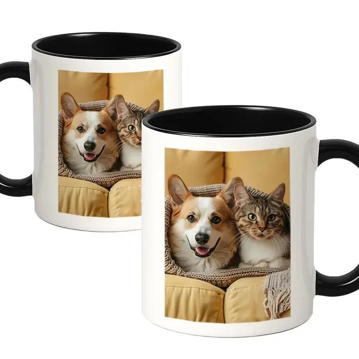 Mug personnalisé sur mesure 1 pièce, téléchargez votre image. Cadeaux adaptés pour la fête des mères, la fête des pères, la Saint-Valentin, Noël, les anniversaires, les fêtes et autres occasions festi