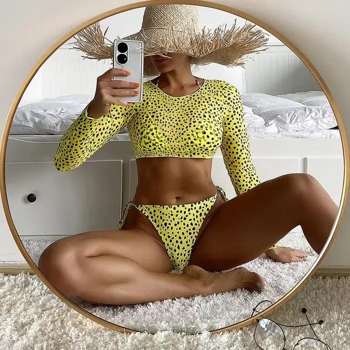 Toucheart-Maillot de bain imprimé léopard pour femme