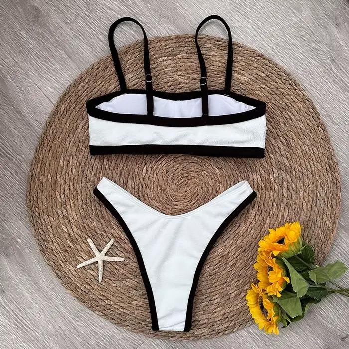Maillot de bain noir et blanc pour femmes