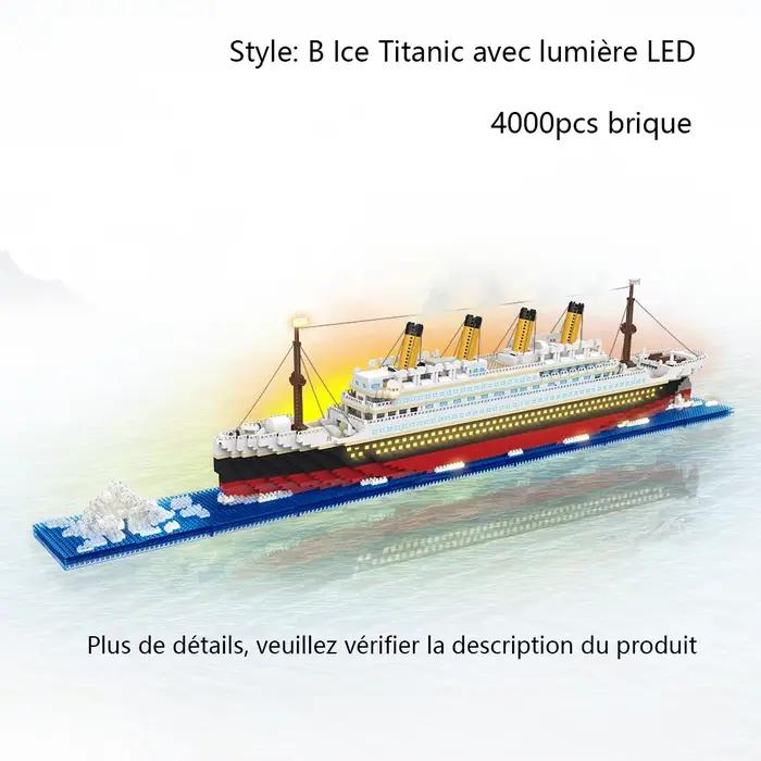KNEW BUILT Blocs de construction de bateau en plastique Titanic 3D pour adultes, Micro Mini briques, Kits de jouets à assembler, bateau de croisière, cadeau pour enfants