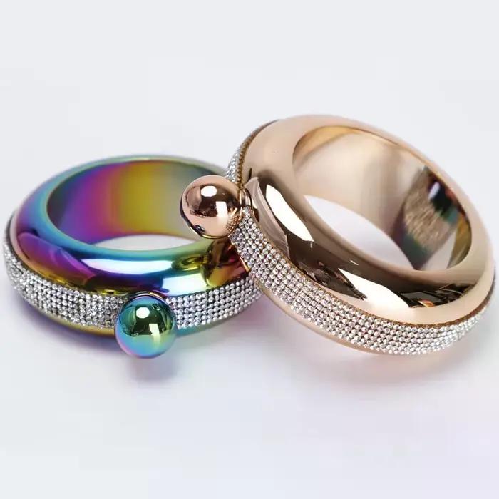 1 pièce, 3.5OZ, Accessoire de boisson pour whisky, vodka, alcool : Bracelet gourde chic et élégant, forme bouteille de vin