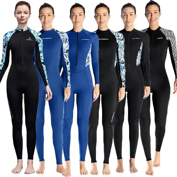 Femmes corps complet maillot de bain anti-éruption Lycra mince combinaison une pièce maillots