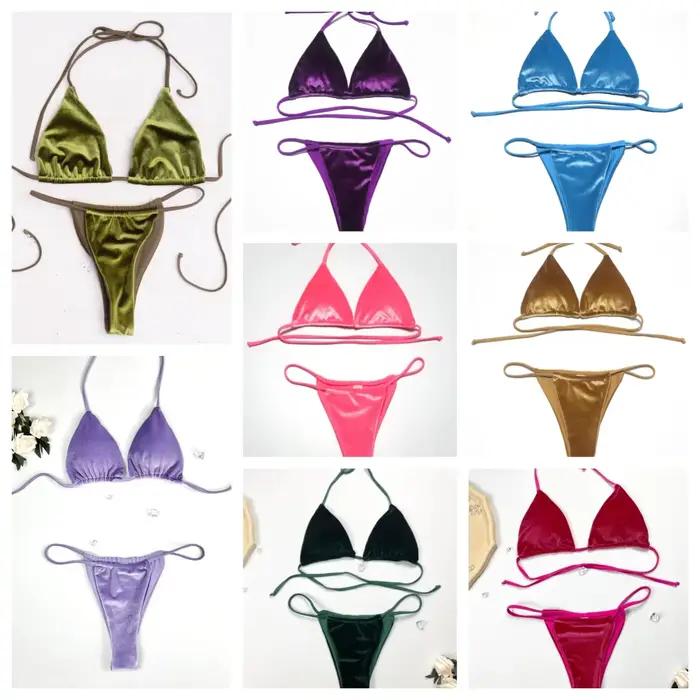 Maillot de bain sexy en velours pour femme