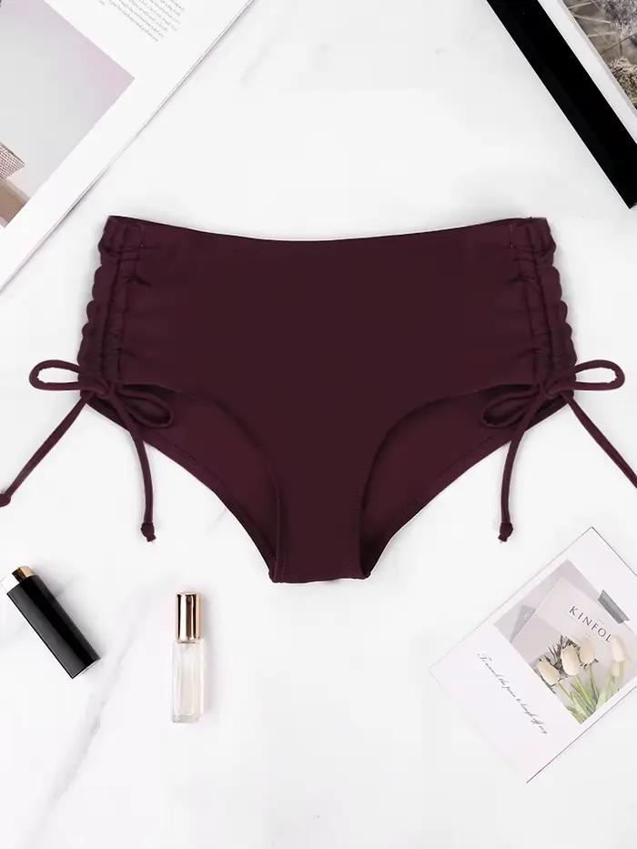 Maillot de bain tanga taille haute pour femmes en élasthanne et nylon, élégant et confortable pour la plage et les journées estivales