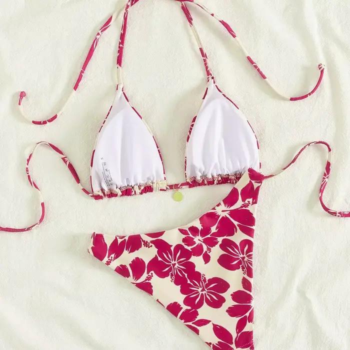 Micro Bikini 2026 Push Up Maillots de Bain Femme Sexy Maillots de Bain Brésiliens Ensemble de Bikini Biquini Imprimé Maillot de Bain Été Marron Vêtements de Plage