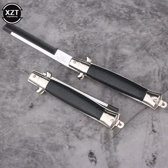 Peigne à ressort pliant en acier inoxydable, outils de coiffure, peigne de poche pliant, peigne à ressort pour hommes et femmes, accessoire de peigne à barbe