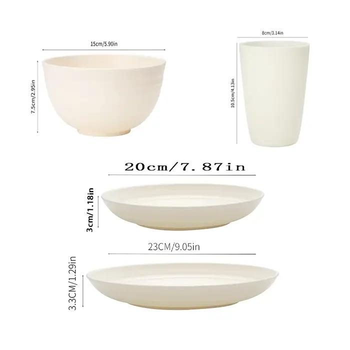 L'ensemble de 16 pièces / ensemble de 32 pièces comprend des tasses, des assiettes et des bols pouvant être lavés au lave-vaisselle, ainsi que des ensembles pour la maison.
