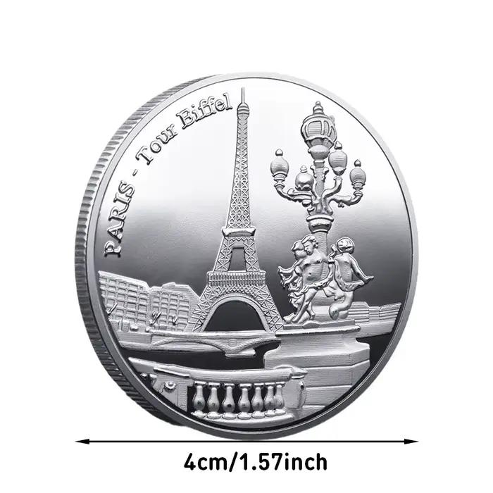 Collection de pièces de monnaie de la tour Eiffel de Paris, Collection de voyage, pièces commémoratives, sans monnaie