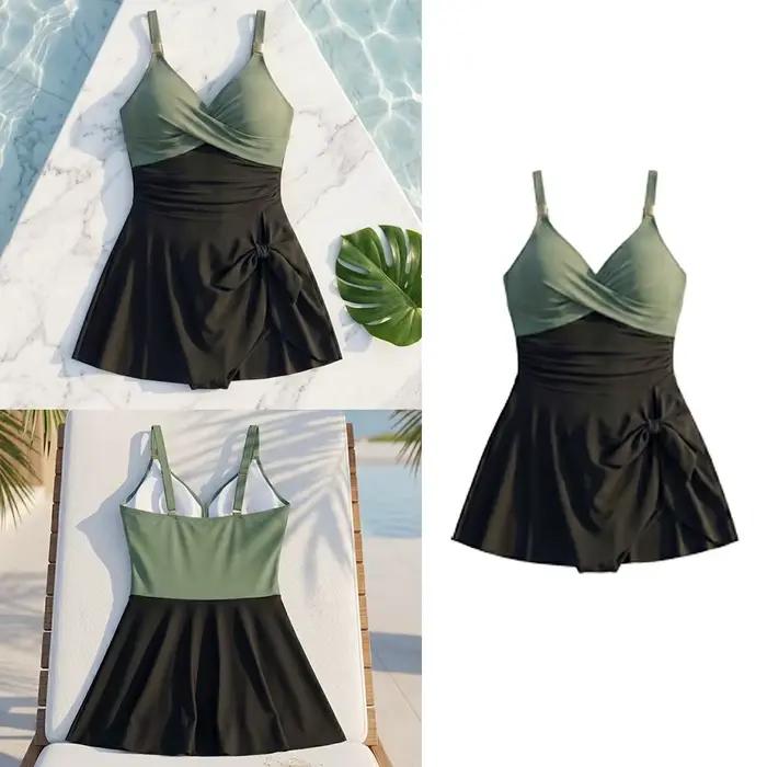 Maillot de bain femme junior sexy fille avec jupe plissée et volant pour plage et baignade occassions estivales
