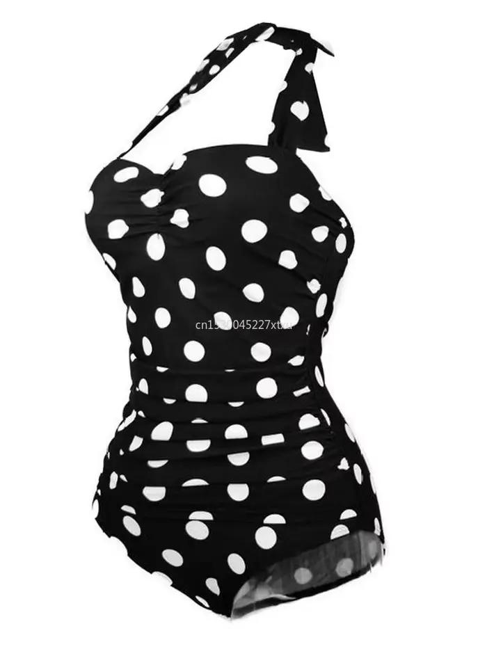 Grande taille une pièce Maillot De Bain rétro Dot maillots
