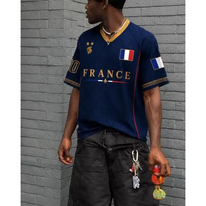 Maillot de Foot France 2026 – Maillot de Supporter Équipe Nationale Française – T-shirt Sportif d'Été pour Homme, Vêtements Enfant, Tee-shirt Y2K Femme ﻿