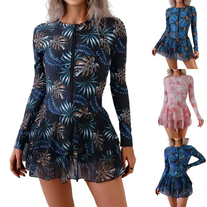 Maillot de bain une pièce à manches longues pour femme