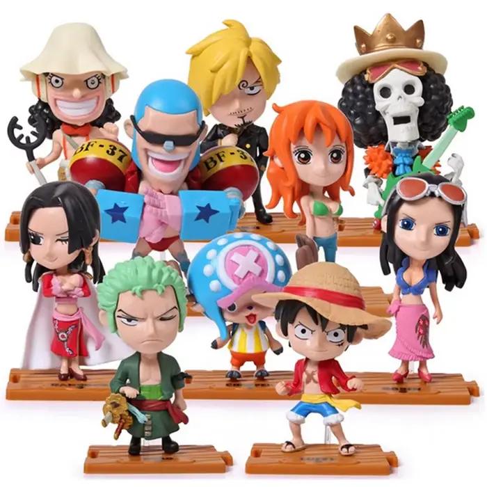 10 figurines de collection One Piece, personnages de dessins animés, modèles créatifs exquis, jouets cadeaux