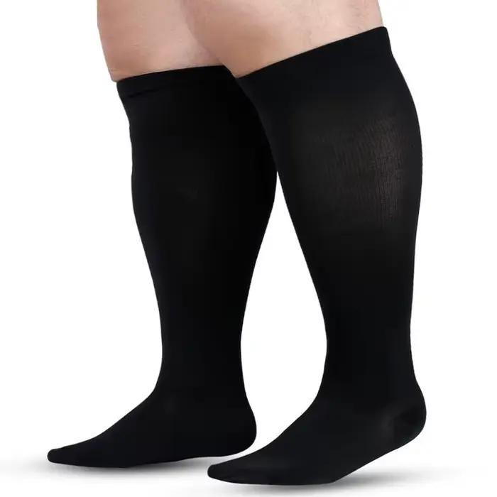 Chaussettes de Compression pour Femme et Homme, Grande Taille, 20-30 mmHg, Mollet Large, Extra Large, Hauteur Genou, pour le Soutien du Survêtement, 2XL-7XL
