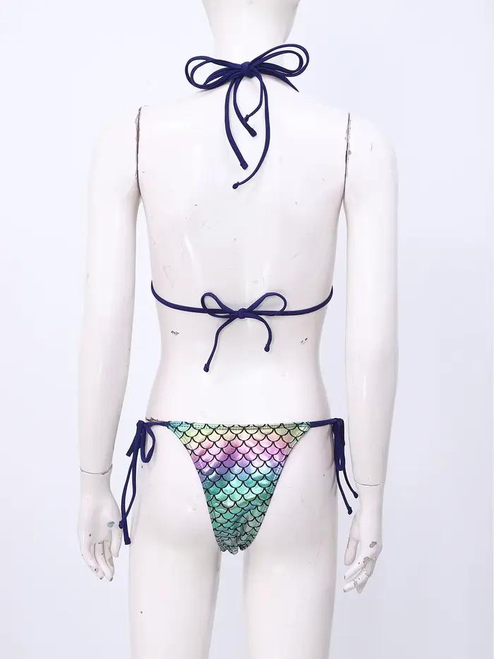 Maillot de bain sirène iridescent brillant pour femmes