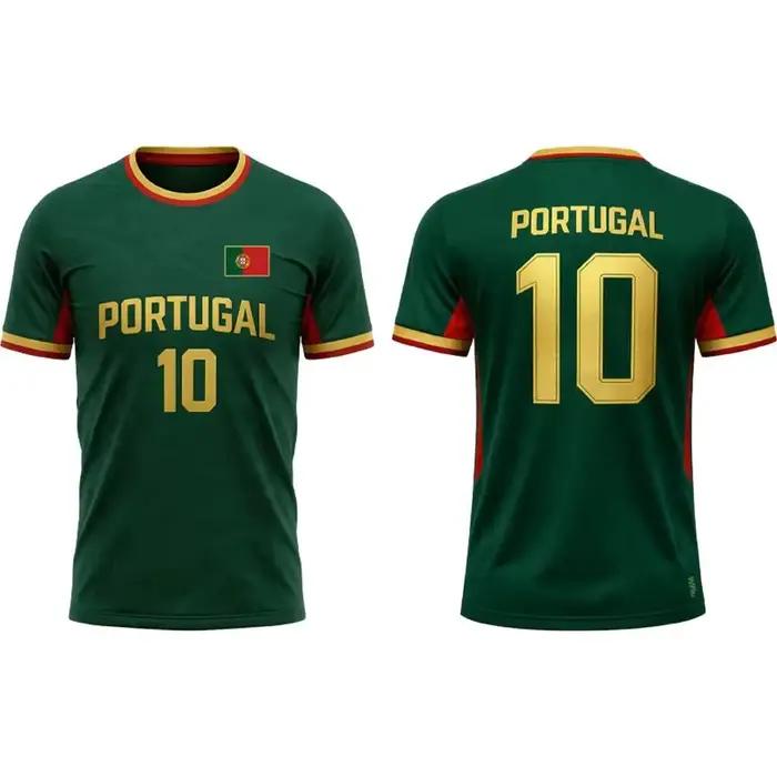 Maillot de l'équipe nationale de football du Portugal, séchage rapide, adapté aux enfants et aux adultes, idéal pour les sports de plein air.