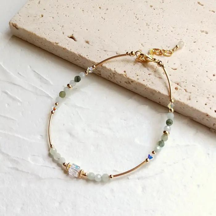 VEI JI-Bracelet Rempli d'Or 14K, Bijou Naturel Birmanie, 2-6mm, Américain, Fait à la Main, à la Mode