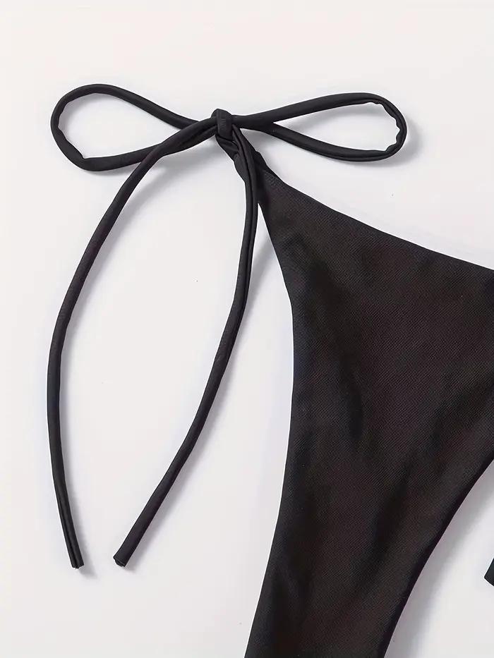 Nouveau bikini string uni de style européen et américain