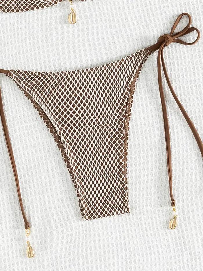 Bikini dos nu Daxiyee en polyester pour femmes avec soutien mammaire, bandeau, style de plage, couleur solide, occassions variées, mariages, fêtes, vacances
