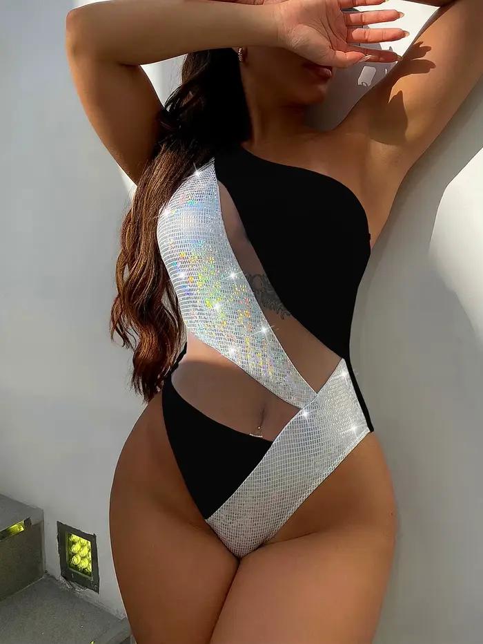 Maillot de bain une pièce scintillant pour femme