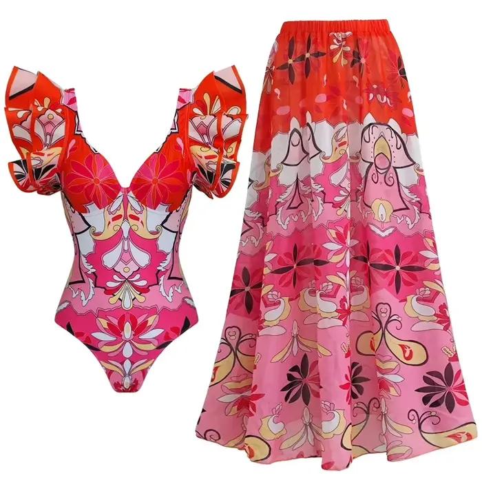 Maillot de bain une pièce à volants