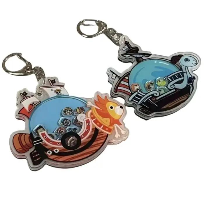 One Piece Monkey·D·Luffy Dessin animé créatif Mignon Shake Musique Porte-clés Personnalisé 2D Anime Périphérique Simple Sac à dos Pendentif