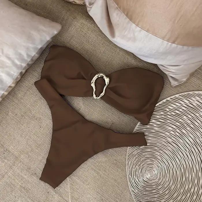 Bikini bandeau push-up pour femme