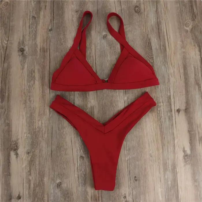 Maillot de bain triangle deux pièces pour femmes