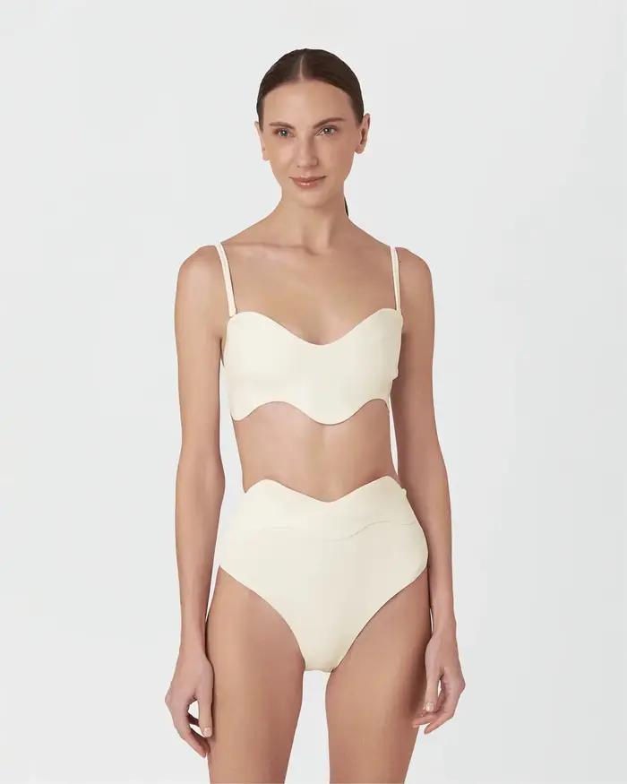 Bikini à bords festonnés pour femme