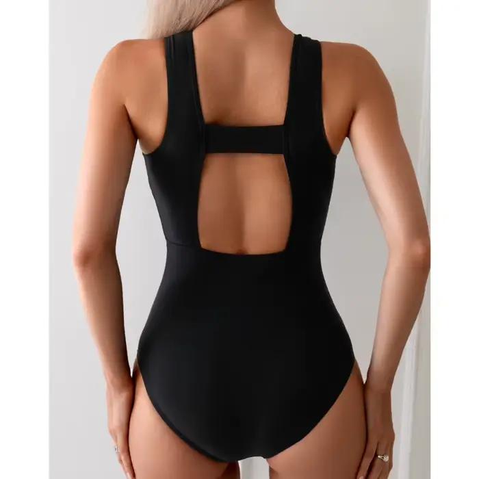 Fermeture éclair Sexy maillots de bain une pièce femmes fermé
