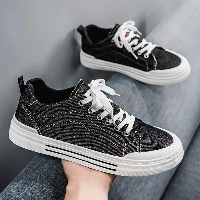Hommes grande taille 47 48 toile bleue à lacets mode sport décontracté baskets étudiant garçons tennis chaussures confortables