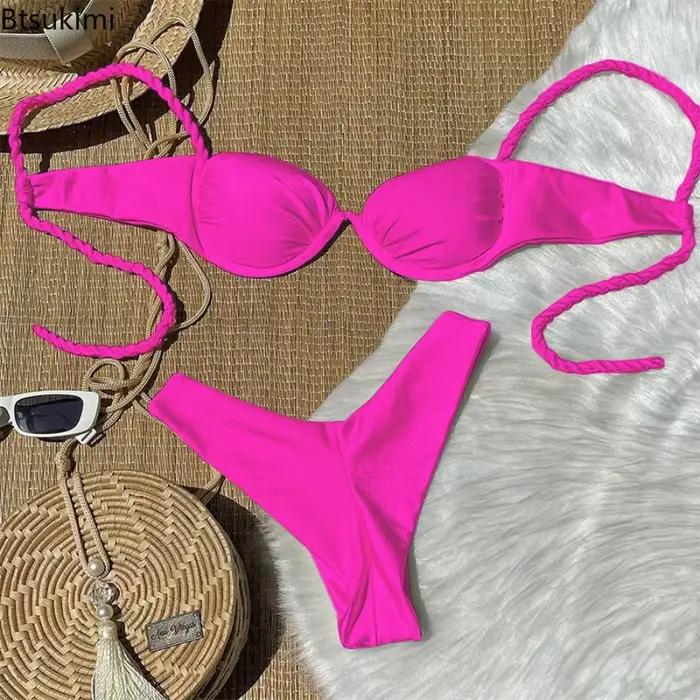 Nouvel ensemble bikini deux pièces 2026 – Maillot de bain sexy et décontracté pour femme