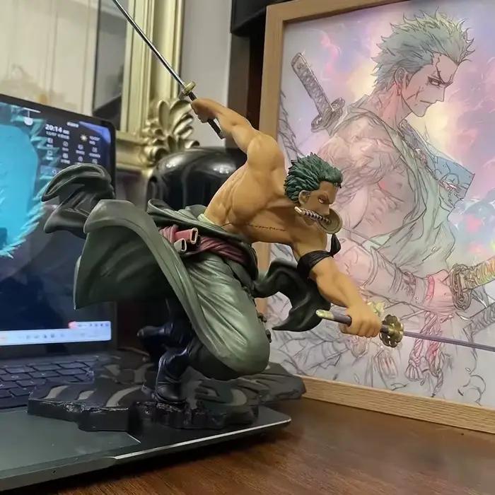 Figurine d'anime One Piece GK Roronoa Zoro Trois lames Sa-maximum Manga Anime Statue Figurine d'action Collection Modèle Jouet en gros