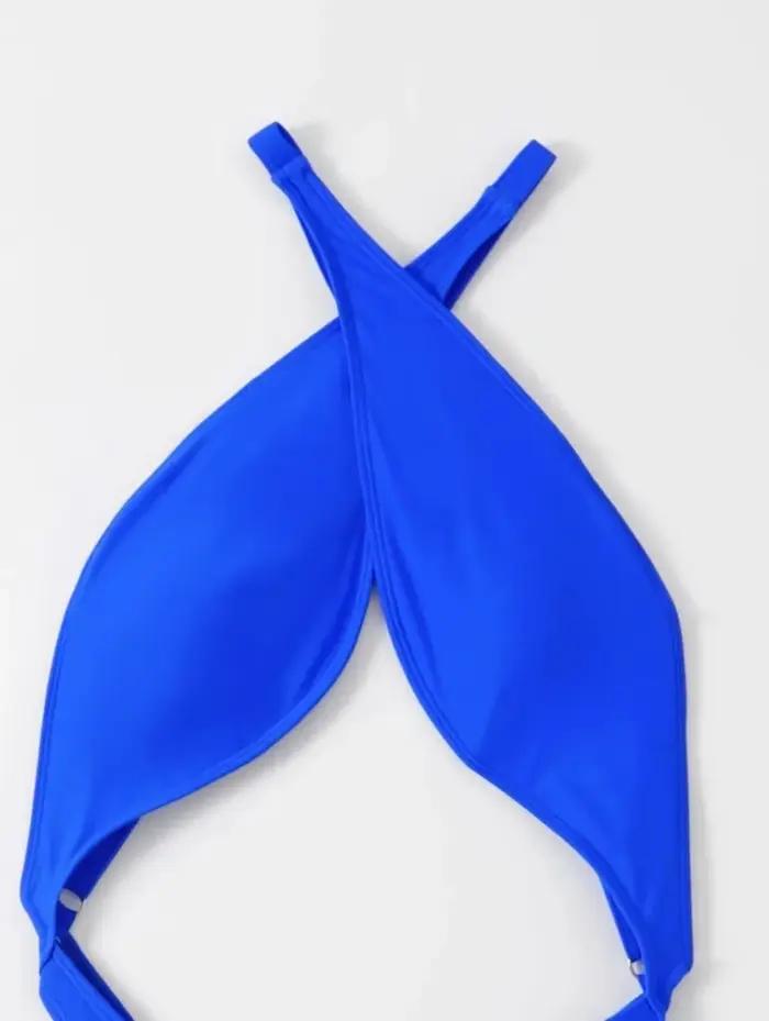 Maillot de bain une pièce sexy bleu et noir 2026 pour femme
