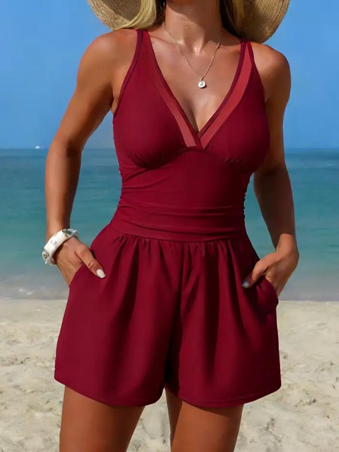 Maillot de bain une pièce contrasté