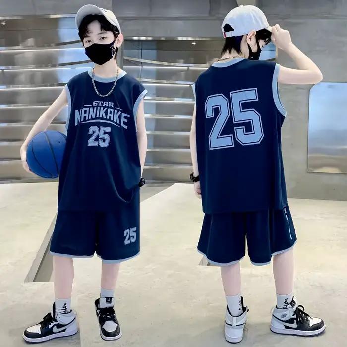 Maillot de basket-ball pour enfants, ensemble de vêtements haut et bas, vêtements de sport deux pièces pour garçons, tenue de sport, survêtement décontracté pour enfants de 5 à 14 ans