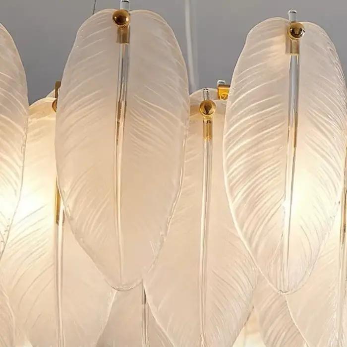 Couverture de lampe suspendue en verre plume, abat-jour, accessoires d'éclairage DIY