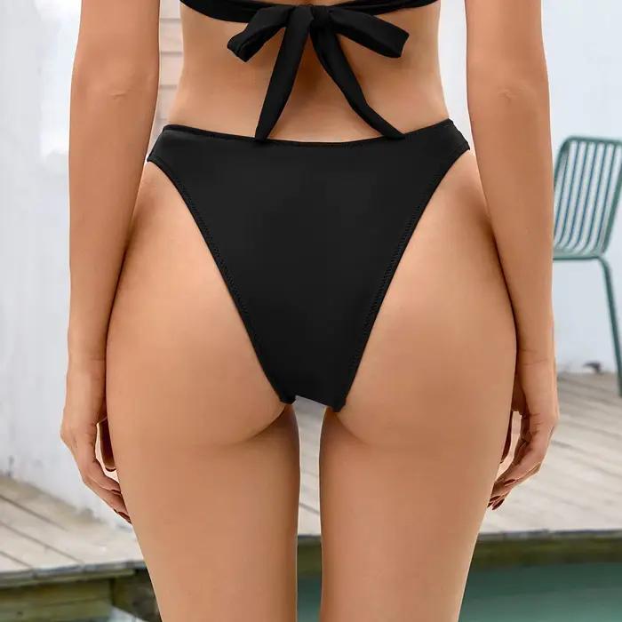 Short de bain taille haute rétro basique pour femme grande