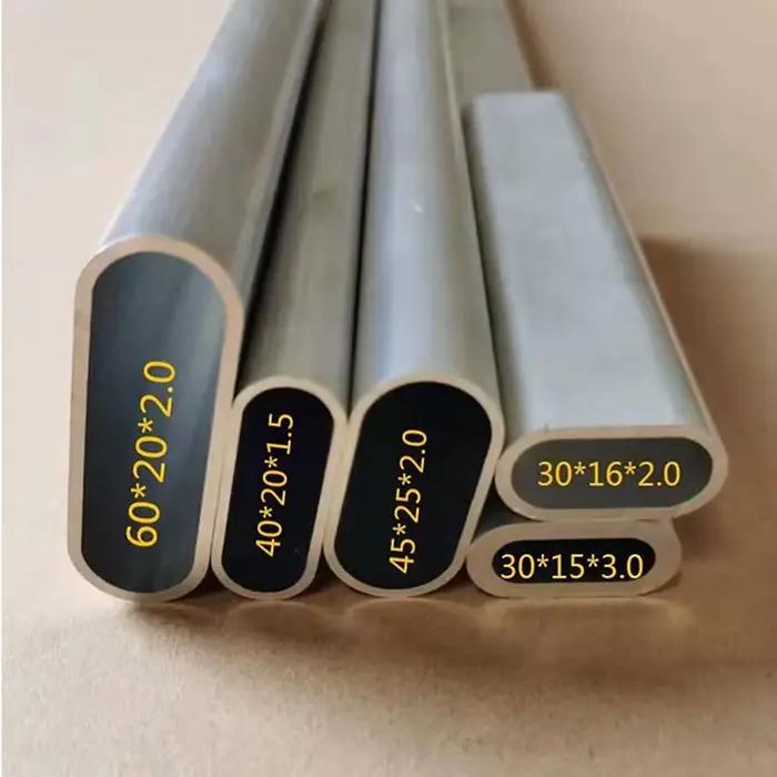 Tuyau ovale en aluminium de toutes tailles, cadre de tube elliptique plat creux en alliage d'aluminium, matériel de bricolage