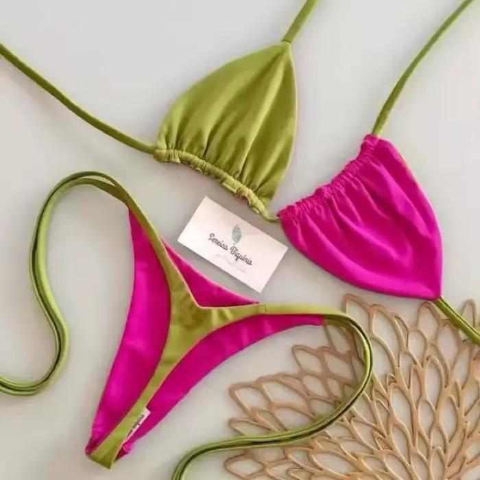 Maillot de bain bikini de plage brésilien sexy deux pièces