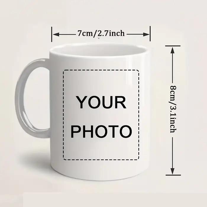 Mug personnalisé sur mesure 1 pièce, téléchargez votre image. Cadeaux adaptés pour la fête des mères, la fête des pères, la Saint-Valentin, Noël, les anniversaires, les fêtes et autres occasions festi