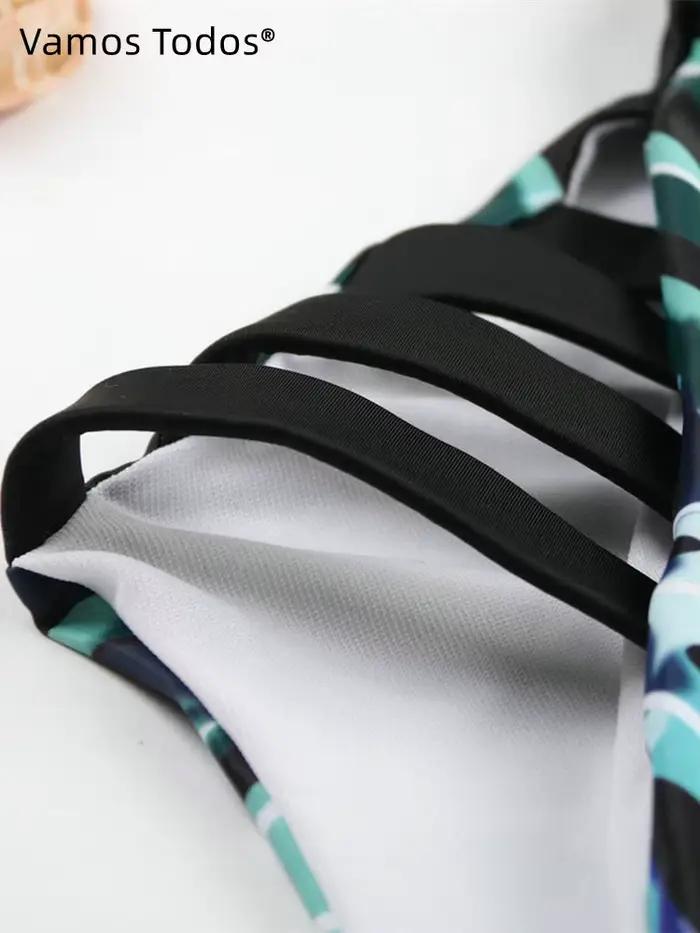 Maillot De bain une pièce vert imprimé