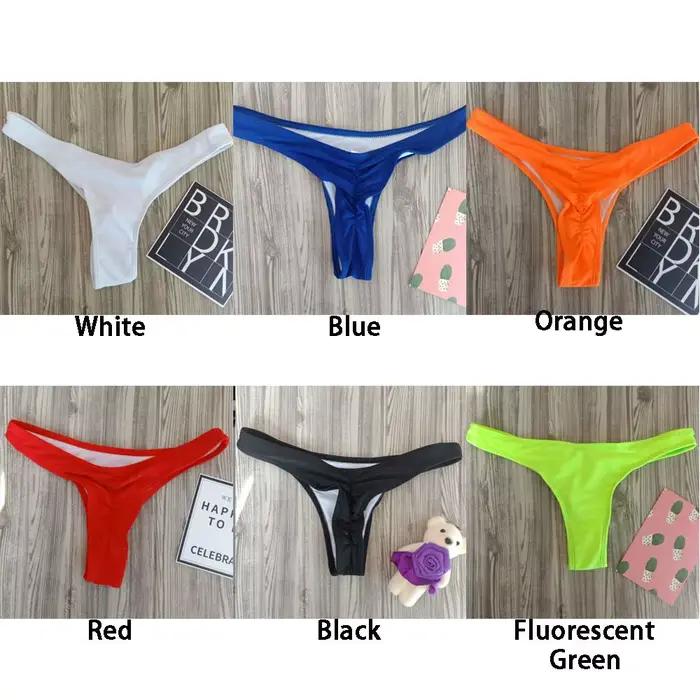 Femme fille vacances grande taille Sexy couleur unie unique maillot de bain plissé Bikini