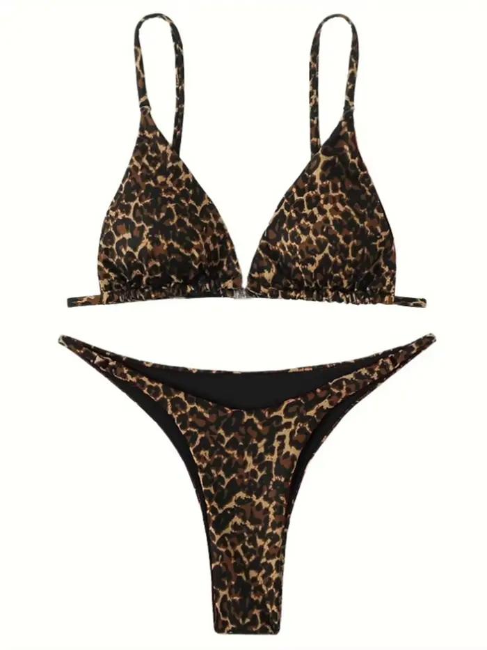 Maillot de bain imprimé léopard pour femme