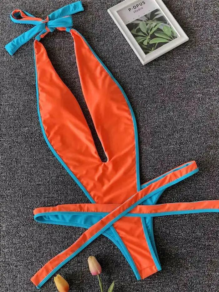 Maillot de bain une pièce sexy vert néon pour femme 2026