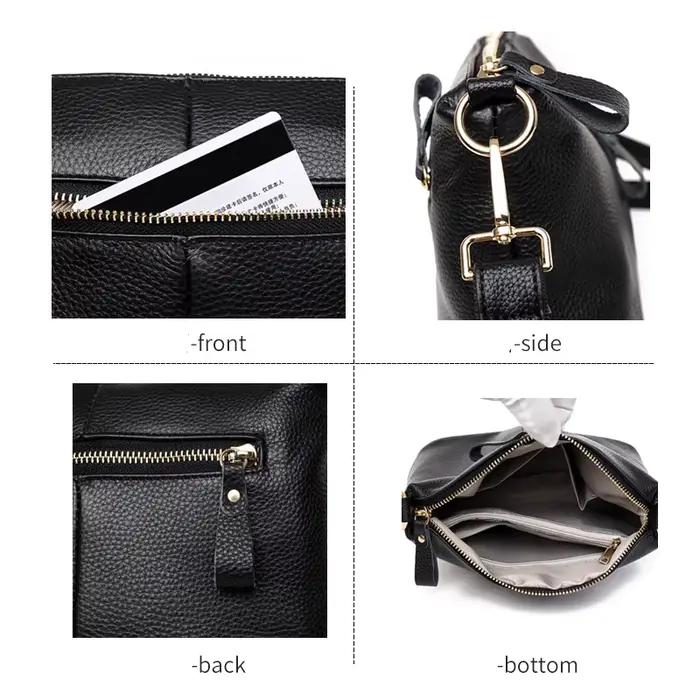Sacs à main en cuir véritable pour femmes, cuir de vachette naturel, décontracté, simple, petit, haute qualité, femme initiée, bandoulière, fourre-tout